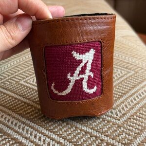 Brown Smathers and Brandon Koozie with Red Alabama Embroidered Patch